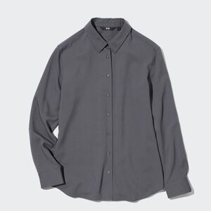Classic Shirt Dark Grey Women Uniqlo